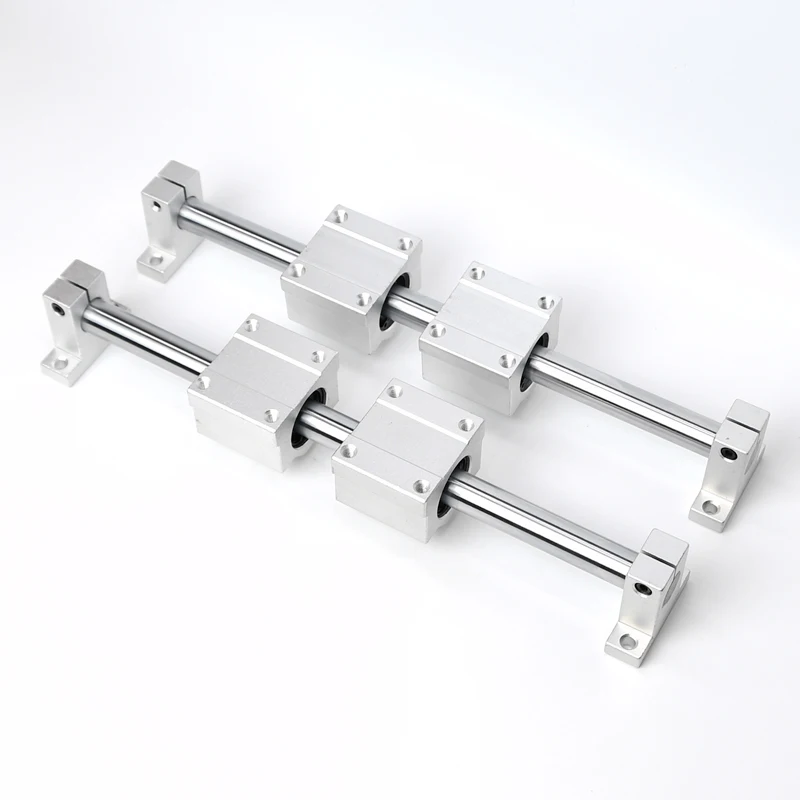 

3D printer parts Optical axis kit 2 x 8mm Chrome Plated Shaft + bearing 4 x SC8UU + 4 x SK8 Aluminum End Supporters