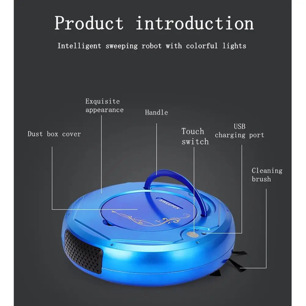 DishyKooker usb зарядка Многофункциональный Умный пылесос для пола подметальный робот-пылесос