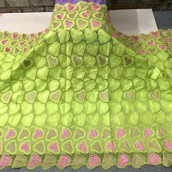 

new design african bazin brode fabric with swiss voile lace cotton african lace Fabric with stones