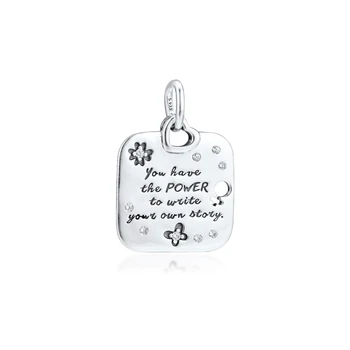 

Female Empowerment Motto Pendant Fits Charms Silver Bracelets For Woman DIY Fashion Sterling Silver Beads For Jewelry Making