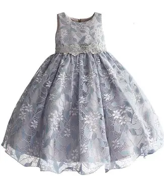 

Girls Dresses Flower Waistband Princess Party Dress Christmas Dress Princess Girl Lace Hollow Flower Clothing Cosplay 6 p/l