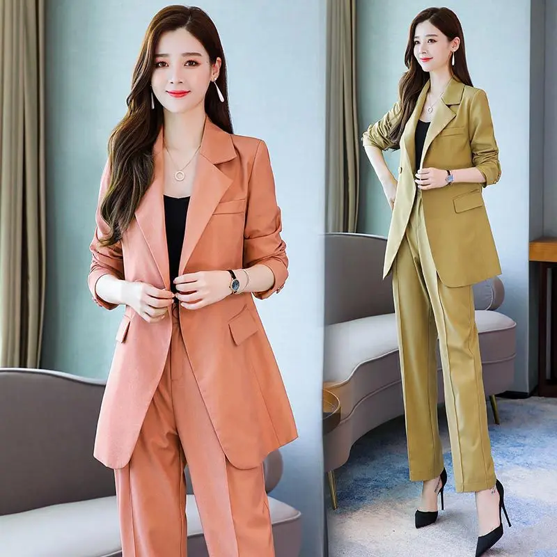 

Autumn Western Style Elegant Debutante Graceful Professional Work Clothes Slim Fit Suit Suit Pants Two-Piece Set Women's