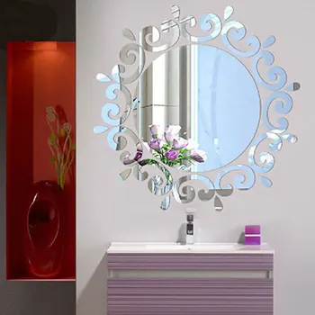 

Acrylic 3D Mirror Wall Stickers Mural Home Bathroom Decor Removable