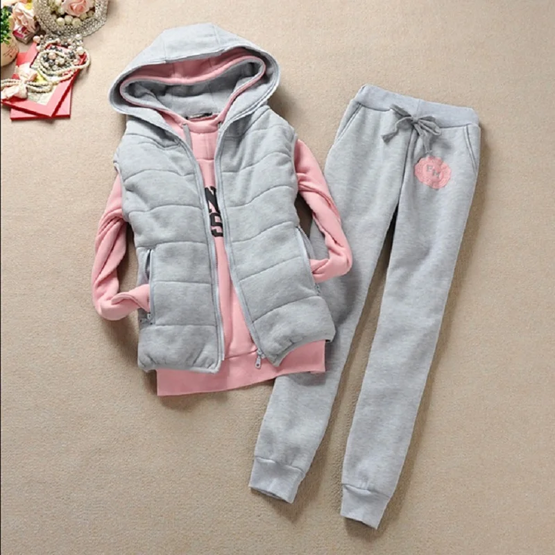 Autumn and winter new Fashion women suit women's tracksuits casual set with a hood fleece sweatshirt three pieces set new under hood light switch with rezistor 05026211aa for jeep grand cherokee chrysler 2007 2020 dodge journey