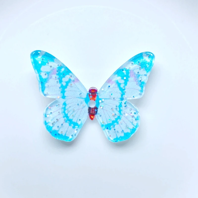 10Pcs Resin Lovely Mixed Cute Color 3D Butterfly Cabochon Scrapbook Kawaii DIY Embellishments Accessories K59 