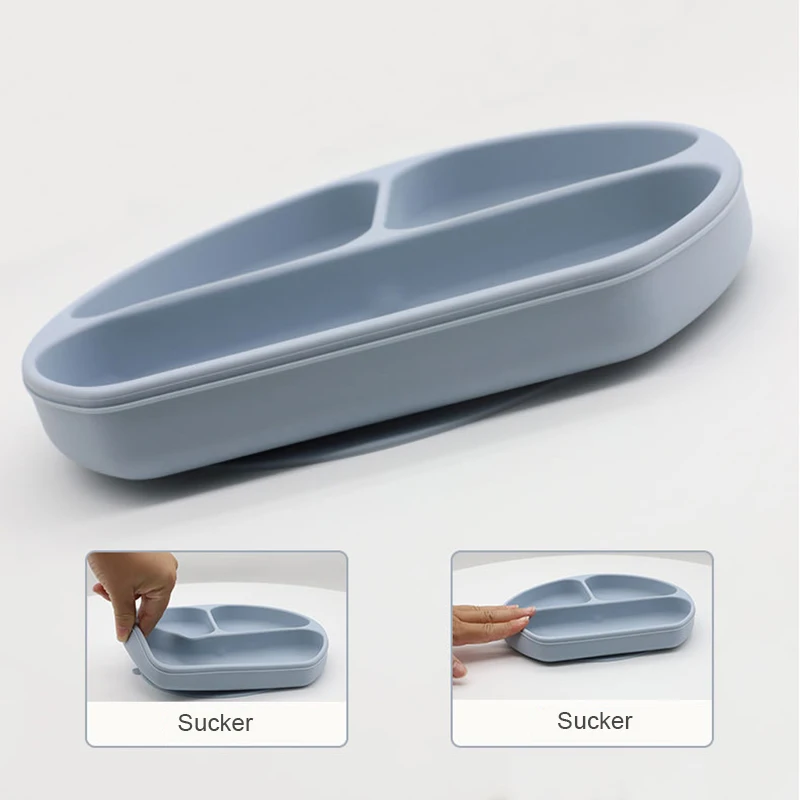 New Baby Silicone Tableware Set Dining Plate With Sucker Antislip Saucer Bowl Bibs Spoon Fork Sippy Cup Kids Training Dishes