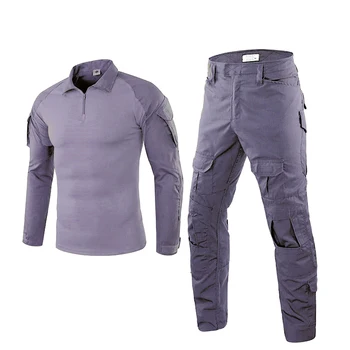 

Men Tactical Uniforms Long Sleeve T-shirts and Cargo Pants Suits Military Paintball Security Sets Outdoor Sportswear Army Sets