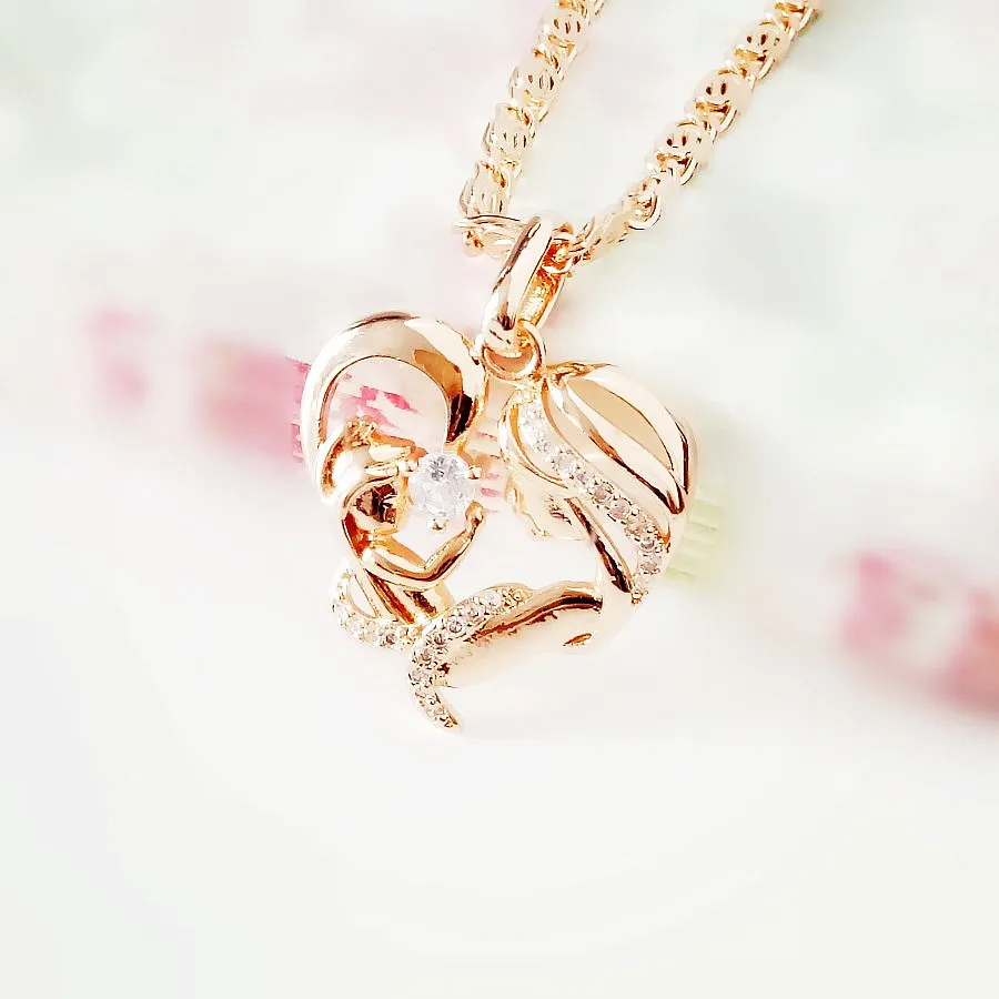 _ Новая подвеска православная женская бижутерия ожерелье 585 цвет розового золота