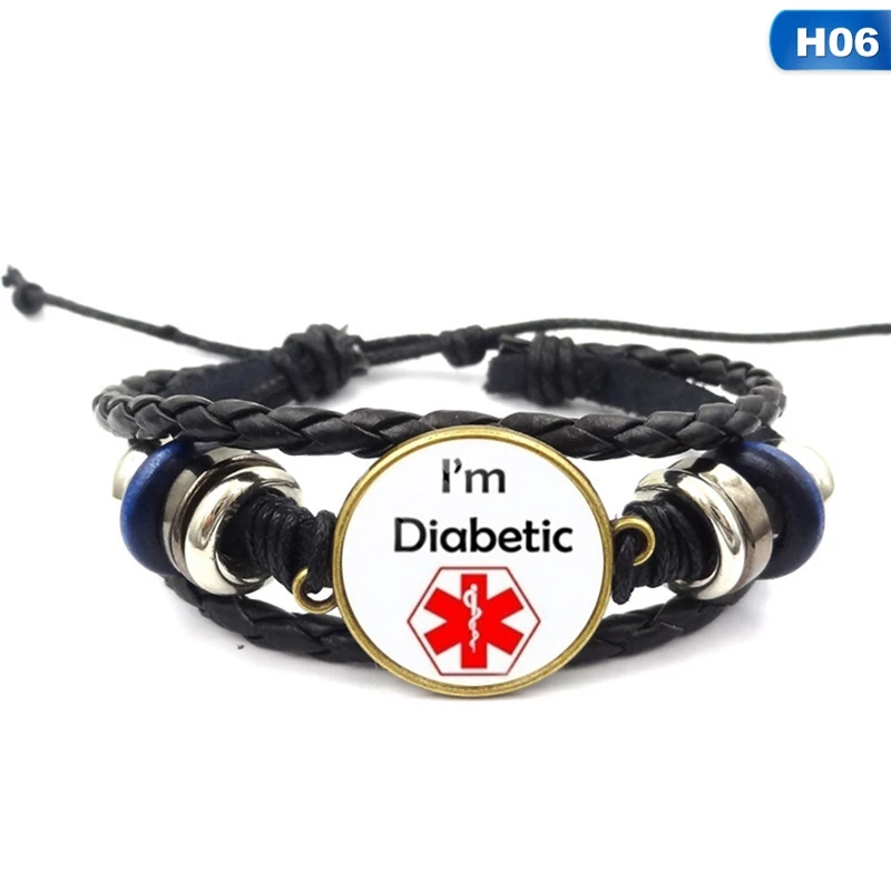 Браслеты-талисманы I'm Diabetic для женщин и мужчин, медицинские алерты, ID браслеты, плетеный браслет для диабетиков, медицинский Предупреждение ющие ювелирные изделия