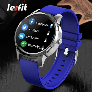 

Lesfit Newest Waterproof Men Smart Sport Watch Women Bluetooth Full Touch Smartwatch Android HR/BP Digital Clock Fitness Tracker