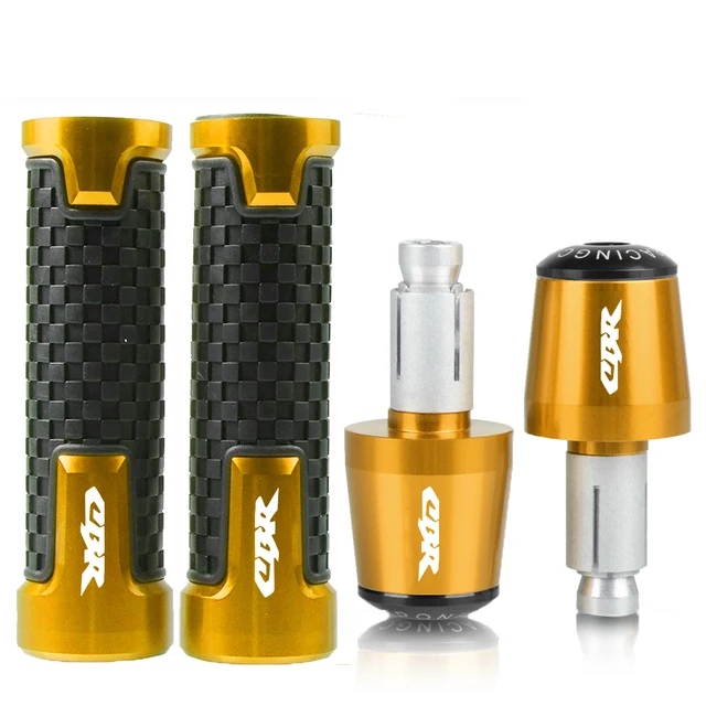For Honda CBR 600 400 900 650 150 125 300 500 929 954 1000 250 R/RR/F/XX Motorcycle 22mm Handle grips handlebar grip ends Plug gold gold black