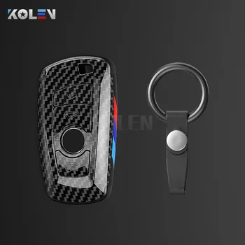 ABS In Fibra di Carbonio Stile di Chiave Dell'automobile Della Copertura Della Cassa Borsette Fob Per BMW X3 X5 X6 F30 F34 F10 F20 G20 G30 G01 G02 G05 F15 F16 1 3 5 7 Serie - ABS In Fibra di Carbonio Stile di Chiave Dell automobile Della Copertura Della Cassa Borsette