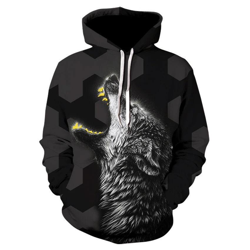 

Cool Wolf hoodie 3D unisex sports and menswear brand hoodie animal casual sportswear DropShip