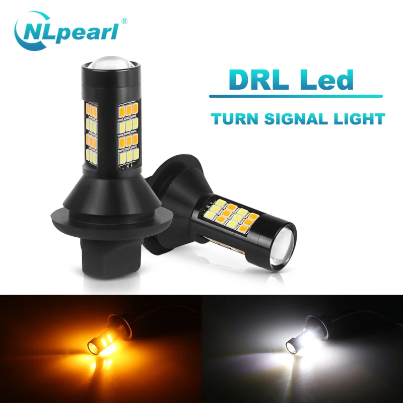 NLpearl 1 пара двойной режим светодиодный DRL Bau15s Ba15s P21W 7440 W21W T20 сигнала поворота