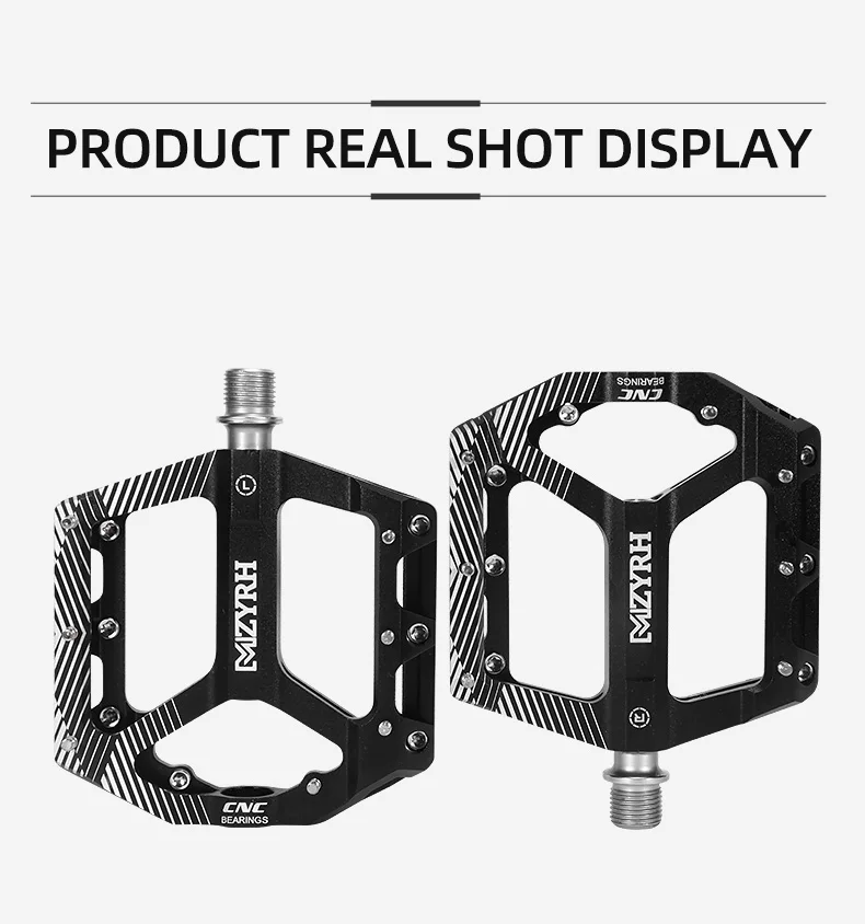 MZYRH 3 Bearings Bike Pedals Non-Slip MTB Pedals Aluminum Alloy Flat Applicable Waterproof Cycling Accessories