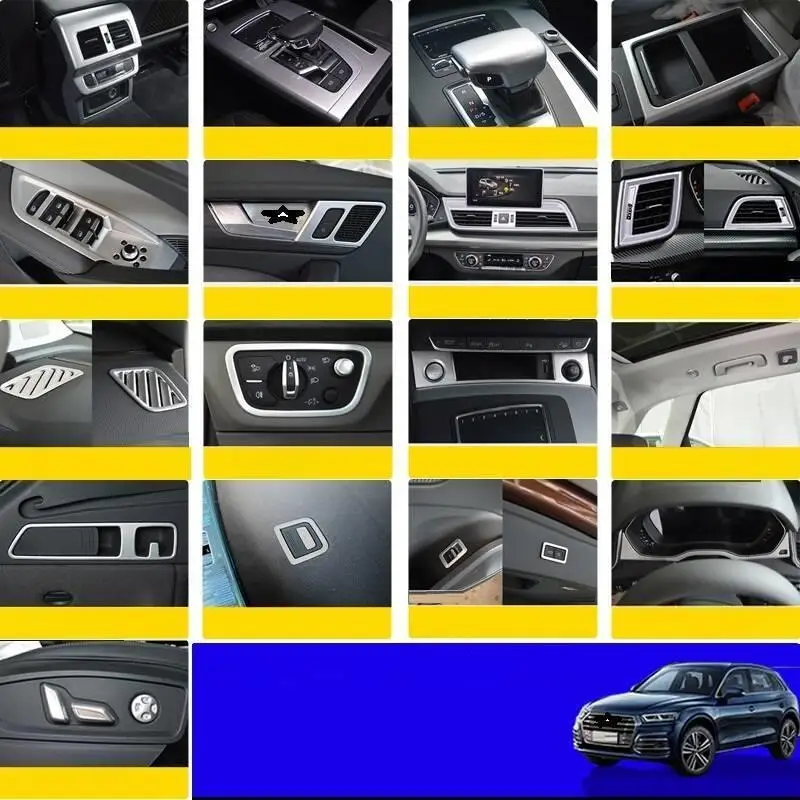 Хромированный автомобильный Автомобильный кондиционер для кондиционера, высокое качество, молдинги, яркие блестки, аксессуары для автомобиля 18 для Audi Q5L