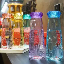 Творческий Алмаз Бутылка Для Воды Спортивная стеклянная чашка для питья портативная герметичная уличная дорожная походная чашка для воды чайник 620 мл подарки