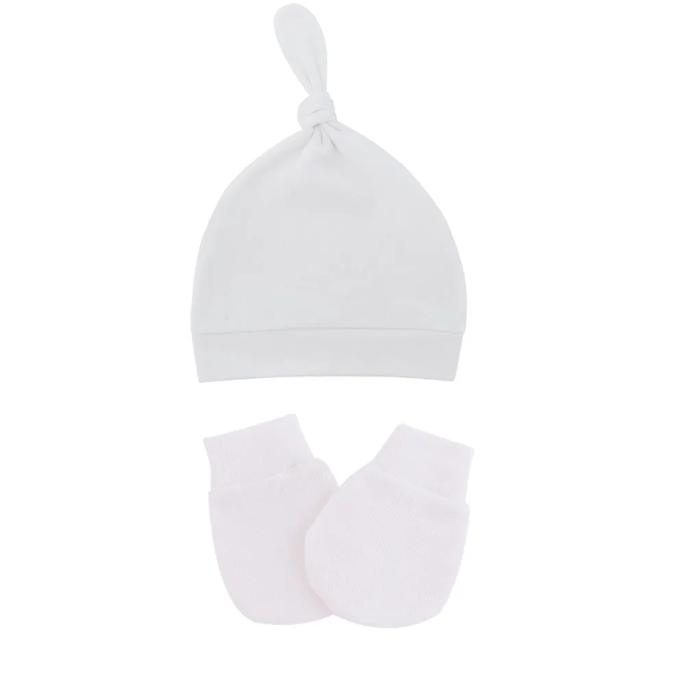 Unisex Baby Infants Anti Scratching Cotton Gloves+Hat Set Newborn Mittens Warm Cap Kit New Cute Children's Finger Toothbrush