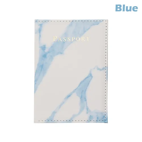 Blue Цветная мраморная стильная обложка для паспорта, водонепроницаемая обложка для паспорта, Дорожный Чехол, Обложка для паспорта, высокое качество, пакет для паспорта - Цвет: Blue