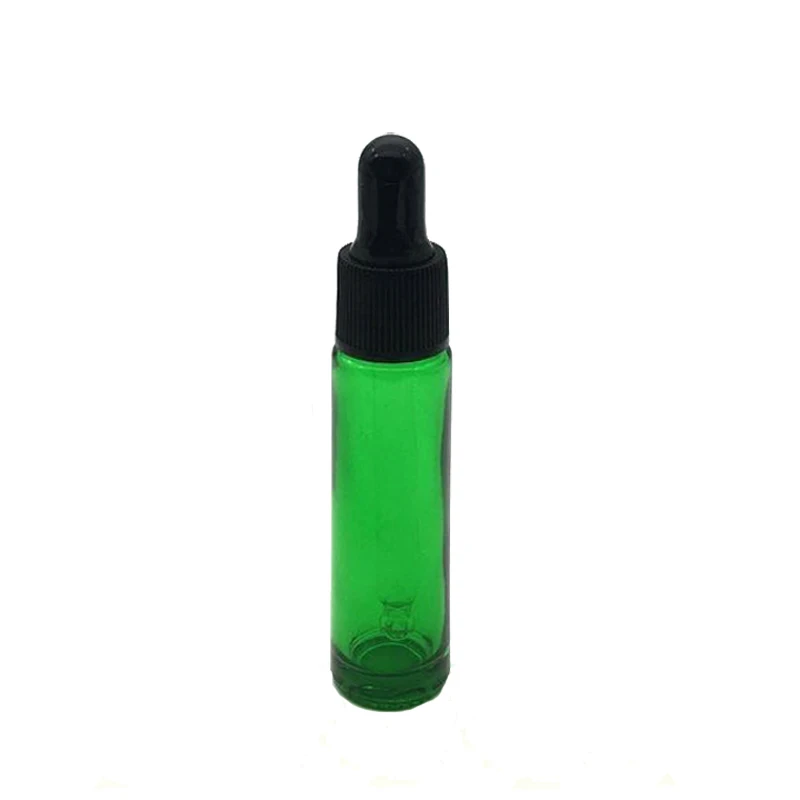 1pcs Green 1/5/10 шт 10 мл стеклянная бутылка с пипеткой с чистый Стекло флакон-капельница образца духов мини трубы сосуд для эфирных масел - Цвет: 1pcs Green