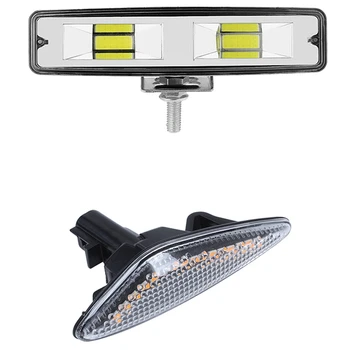 

Dynamic Amber LED Front Beacon for Mazda MX-5 MX-6, for RX8 09-12, Transparent Case & 6Inch 48W 2LED Work Light