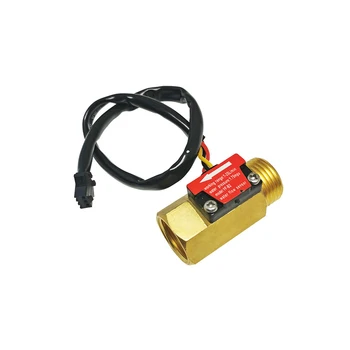 

Taidacent 1-25L/min G1/2 Threaded End Water Heater Flow Switch Turbine Type Flow Meter DN15 Copper Shell Hot Water Flow Sensor