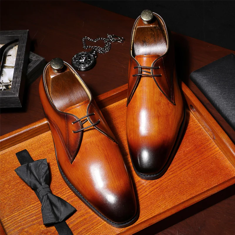 Men leather shoes business dress suit shoes men brand Bullock genuine