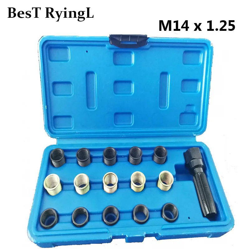 

16pcs Spark Plug Tap Thread Repair Rethreading Set Kit M14 x 1.25