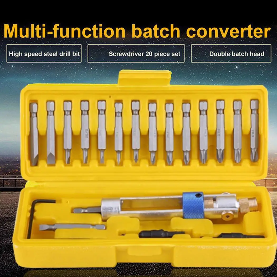 

20pcs Multi High Speed Steel Screwdriver Conversion Quick Change Drill Bit 16 Different Kinds Head Countersink Bits Allen Wrench