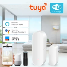 Tuya IFTTT приложение умный WiFi датчик для двери домашняя система охранной сигнализации датчик двери детектор приложение Совместимо с Amazon Alexa Google Home