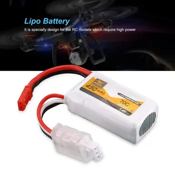 

ZOP Power 450MAH 7.4V 70C 2S JST Plug Lipo Battery Rechargeable Battery for RC Racing Drone Aircraft Helicopter Car Boat