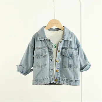 

2020 new style girls boys denim coat spring fashion full sleeve girls jacket 3-8t HO36