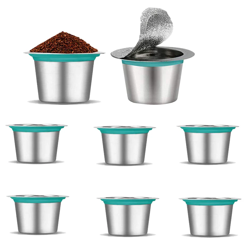 

8Pcs Stainless Steel Refillable Coffee Sealed Box Reusable Coffee Filter for Nespresso