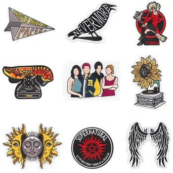 

50pcs/lot G1031 Tv Show Riverdale And Supernatural Patch Iron On Embroidered Patches Sewing Fabric Stickers Diy Appliques Badge