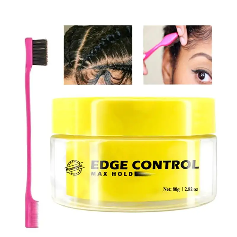 Men Female Hair Oil Wax Cream Edge Control Styling Baby Super Sleek Broken Finishing Anti-Frizz Fixative Gel | - Цена: 168,21 руб.