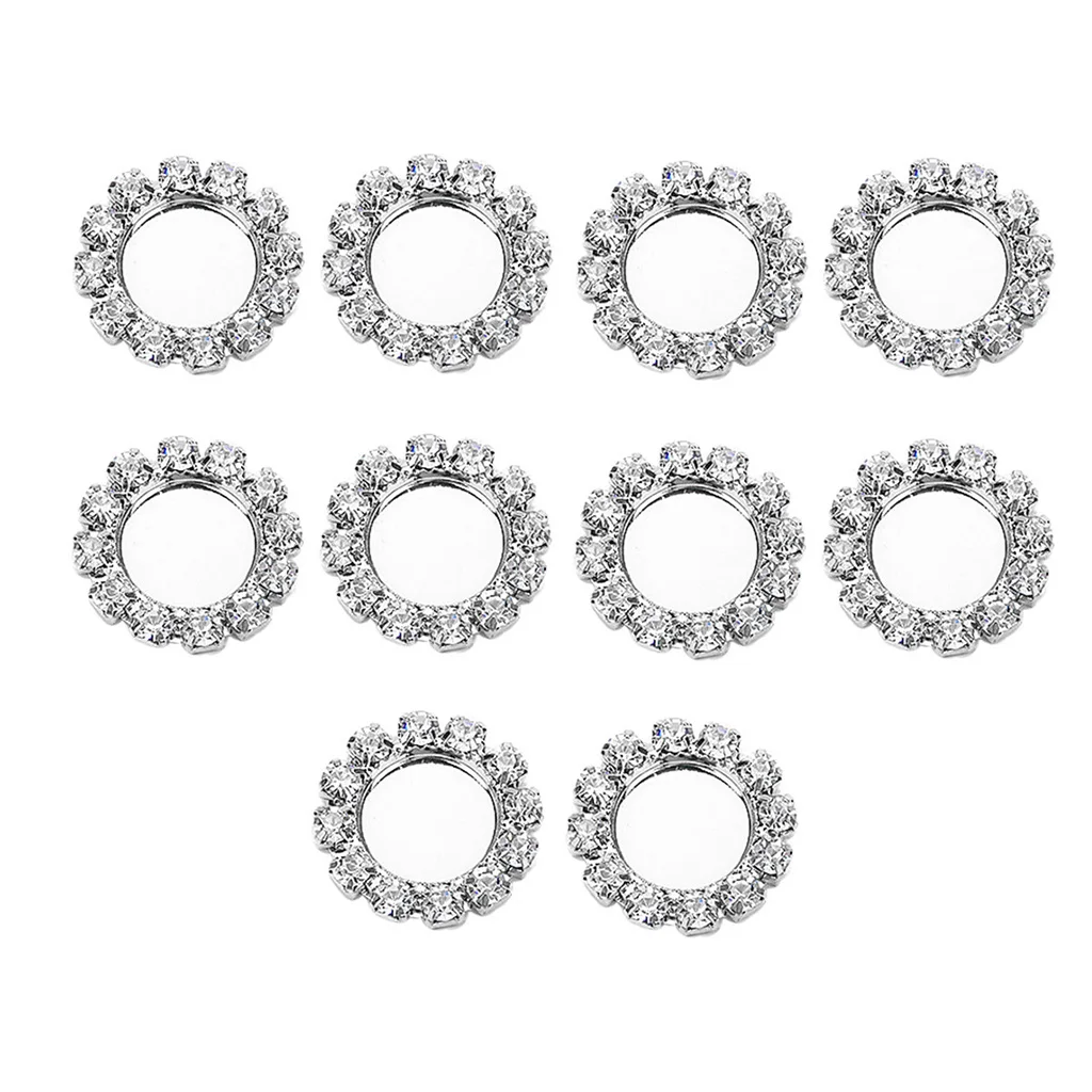 10x Sparkle Fashion Jewelry Base Cabochon Settings Support DIY Settings 8mm Silver Color