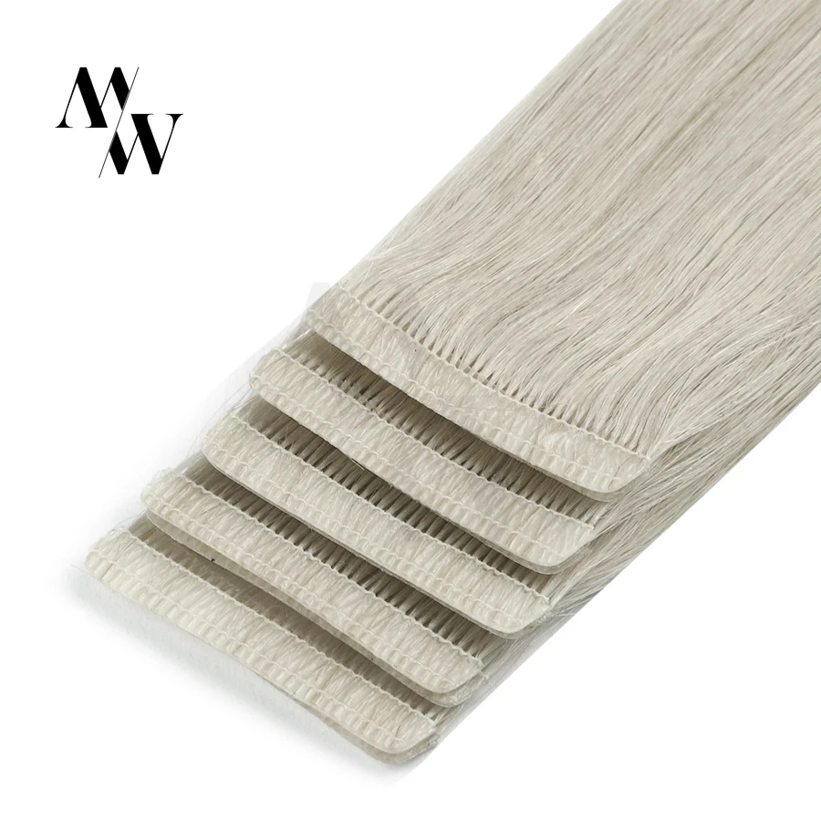 Hot Sale Human-Hair-Extensions Skin-Weft Natural-Hair Tape-In MW Double-Drawn Adhesive Remy Straight 85ZXEJ1nO