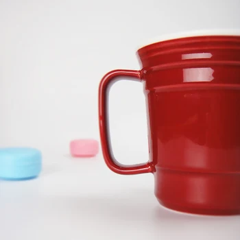 

Retro Style RED Ceramic Cups Mug Milk Coffee Mugs Student Breakfast Cup Mugs Friends Gift