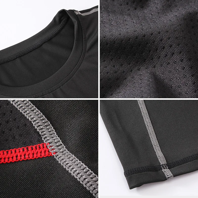 High Elastic Men s T Shirts Moisture Wicking Sport Tops Skinny Tees Muscle Trainning Running Sportswear 5