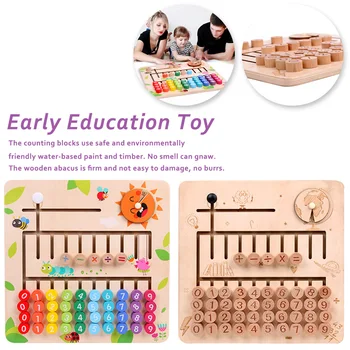 

Children Wooden Montessori Materials Learning Count Numbers Matching Digital Shape Match Drawing board Education Math Toys