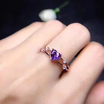 

Natural And Real Amethyst Sterling Silver Ring For Women Amethyst Top Quality Amethyst Birthday Gift Party Wedding Ring