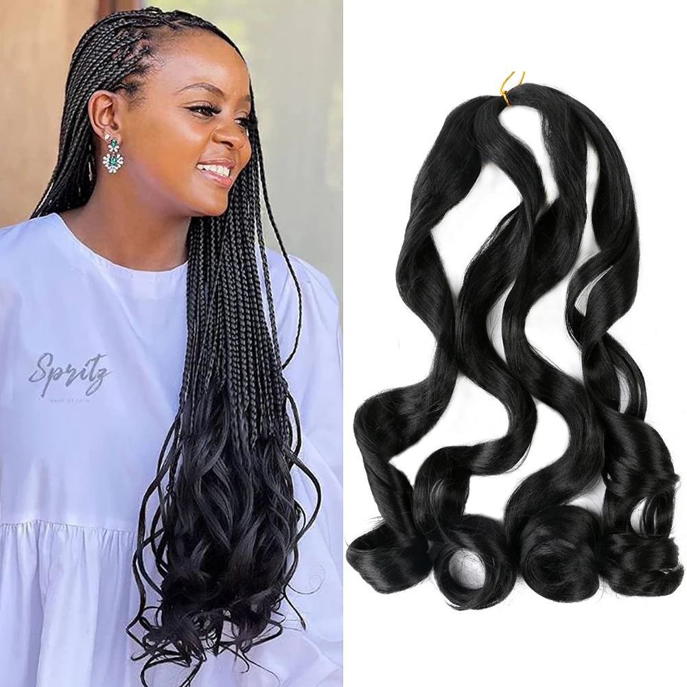 

Loose Wave Crochet Braiding Hair 22 Inch Spiral Curl Braids Crochet Hair Ombre Pre Stretched Braiding Hair Extension French Curl