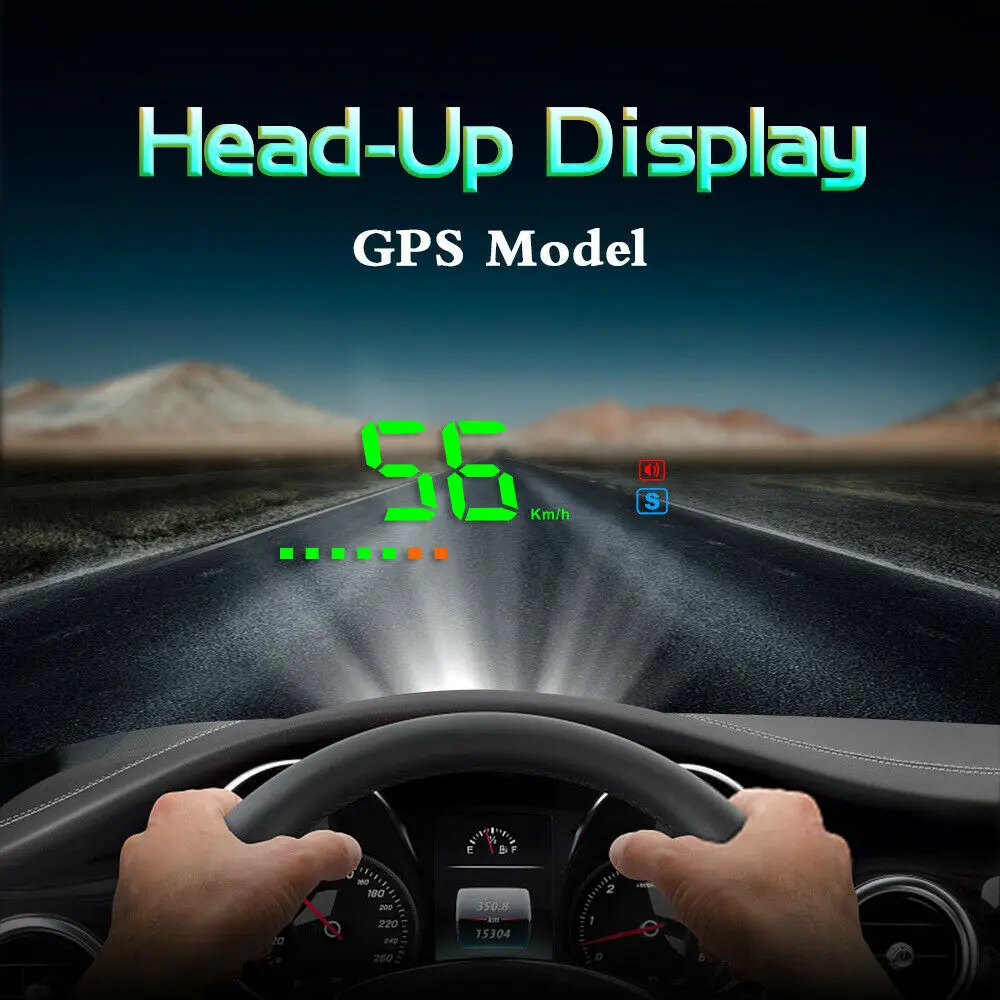 Цифровой GPS Спидометр HUD MPH/км Предупреждение ч предупреждение о превышении скорости для автомобилей мотоциклов