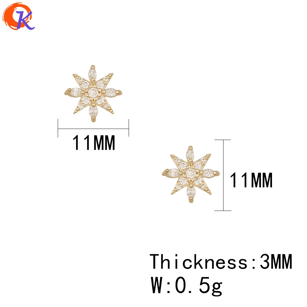 Cordial Design 50Pcs Jewelry Accessories/Genuine Gold Plating/DIY Making/Fingernail Findings/Cubic Zirconia Charms/Decoration - cordial