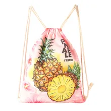 Дамский рюкзак со стягивающим шнуром с 3d принтом фруктов, Повседневная легкая дорожная сумка-пакет для хранения, маленький рюкзак для путешествий, сумка mochila