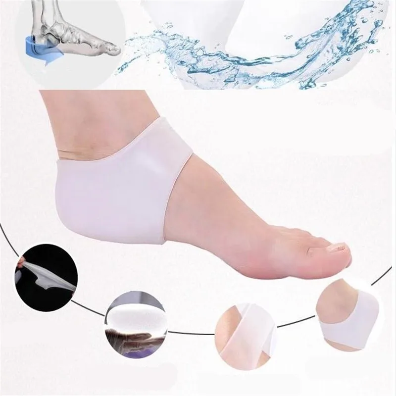 

2PCS Silicone Heel Gel Pad Cushion Toe Sleeve Ankle Support Protection Ballet Shoe High Heels Cracked Socks Gel Care Tool