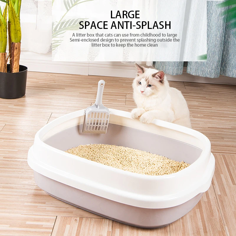 Pet Toilet Bedpan Anti Splash Cats Litter Box Cat Dog Tray with Scoop Kitten Dog Clean Toilette Home Plastic Sand Box Supplies Pet Toilet Bedpan Anti Splash Cats Litter Box Cat Dog Tray with Scoop Kitten Dog Clean Toilette Home Plastic Sand Box Supplies