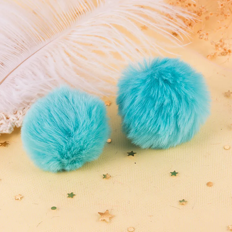 공예 의류용 가짜 토끼 모피 폼폼 볼 아플리케, 바느질 용품, DIY 헤어 클립 액세서리, 약 3-5cm, 로트당 20 개