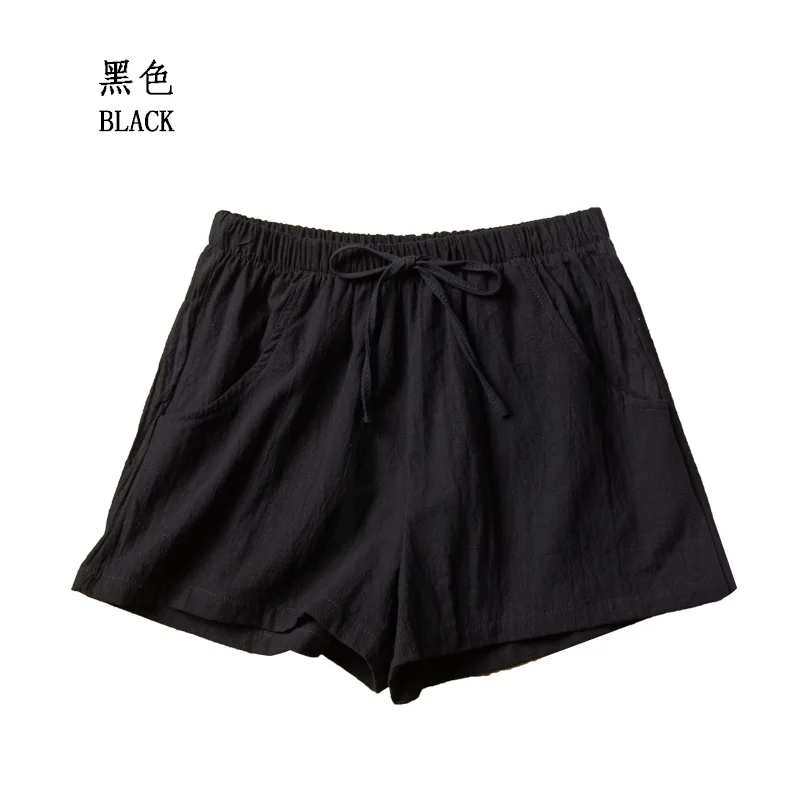 Cotton Linen Shorts Woman Basic Short Pants Mini Trousers Trafic Fashion High Waist Bottom for Teen Girls Summer Plus Size ladies shorts Shorts