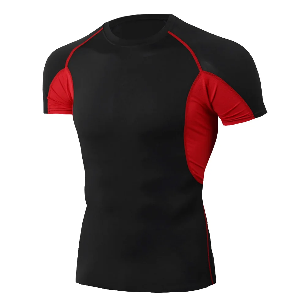 Мужская облегающая футболка с коротким рукавом, для спортзала, спорта, бега, компрессионная, сухая, облегающая Мужская футболка, для бега, тренировок, спортивная одежда, летняя, для спортзала, мужская рубашка - Цвет: TD-82